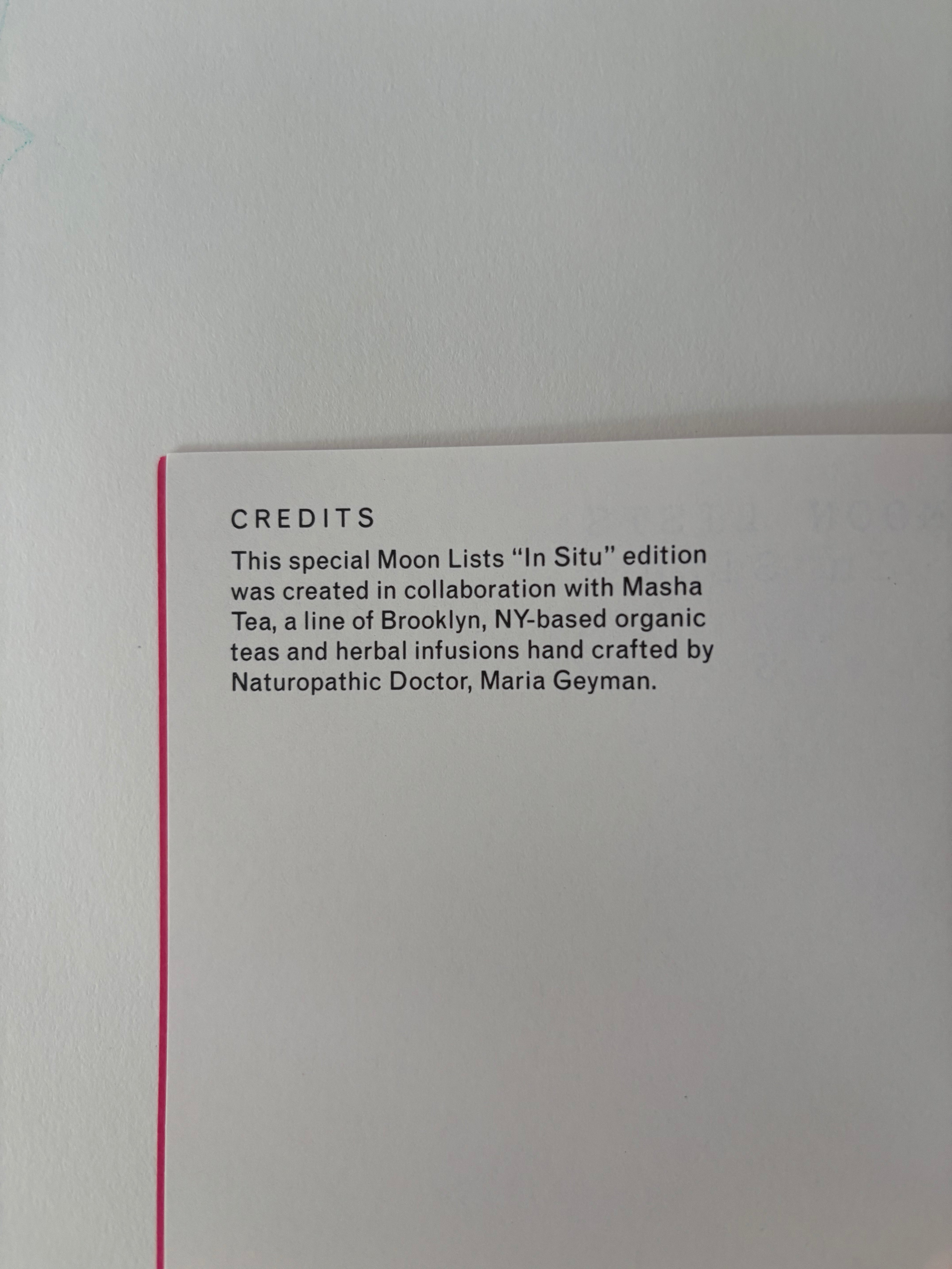 Moon lists x Masha Tea Journaling Book : heat wave