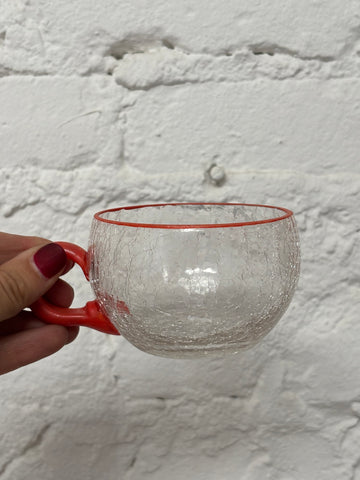 mod glass cups with red handles